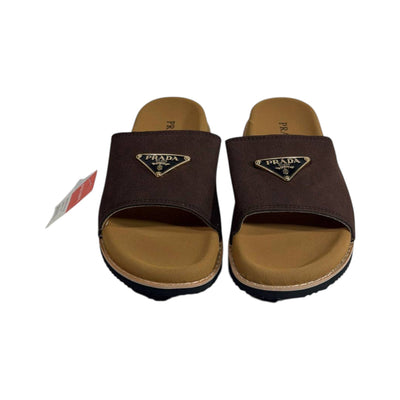 Prada Dark Brown Signature Comfort Slides – Premium Everyday Luxury 🤎✨ - MASTERPIECE