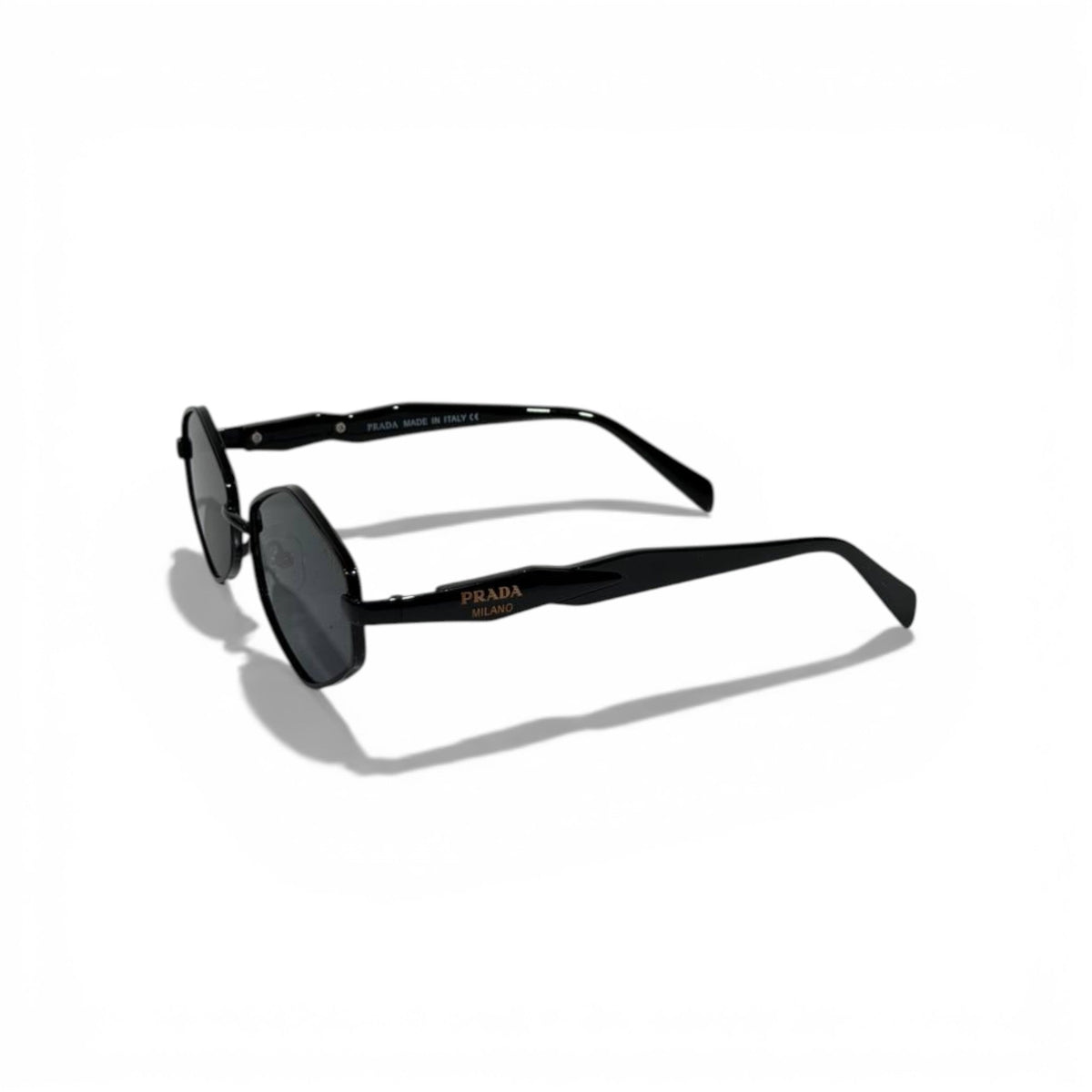 Prada Geometric Metal Sunglasses — Black - MASTERPIECE