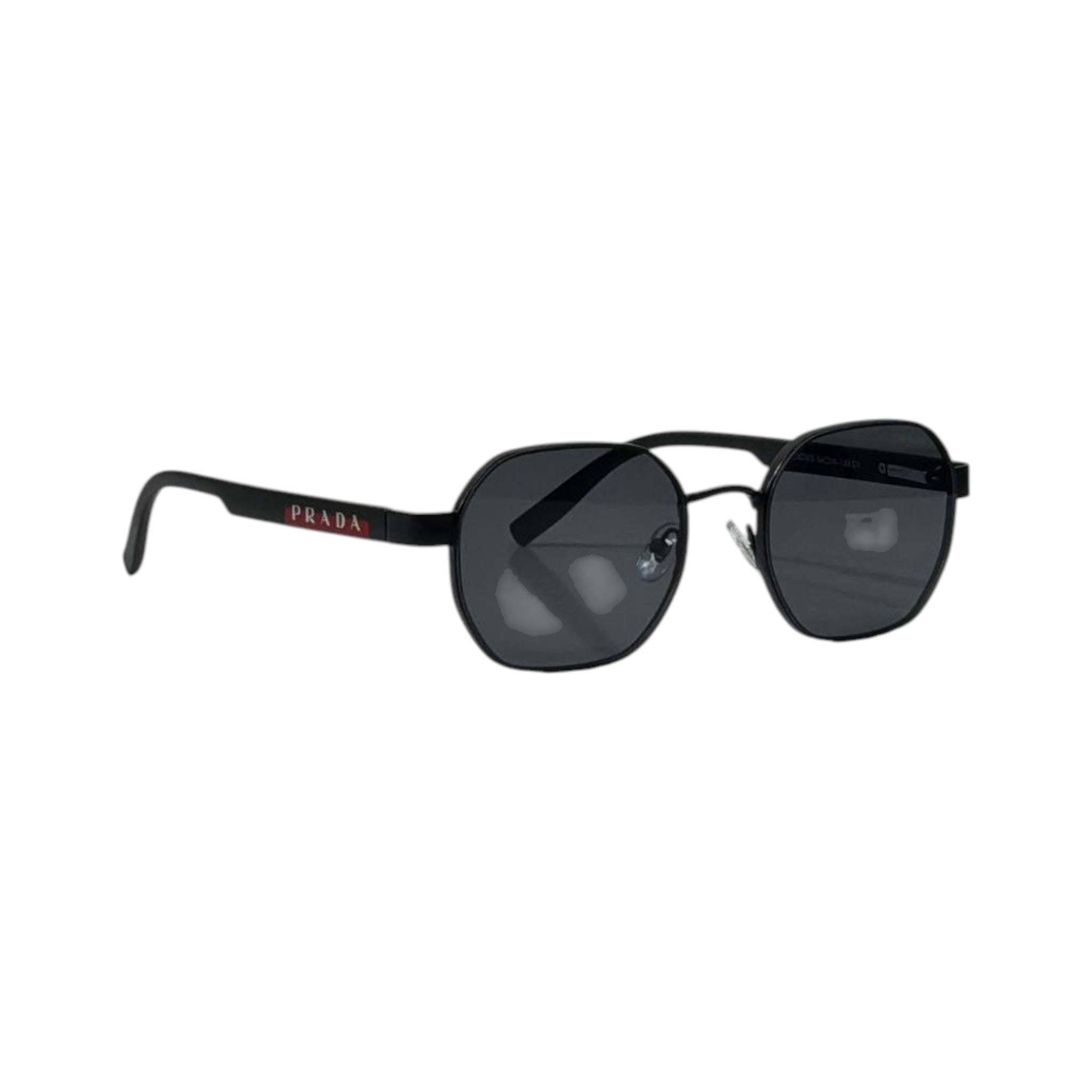Prada Linea Rossa Black Hexagonal Sunglasses - MASTERPIECE