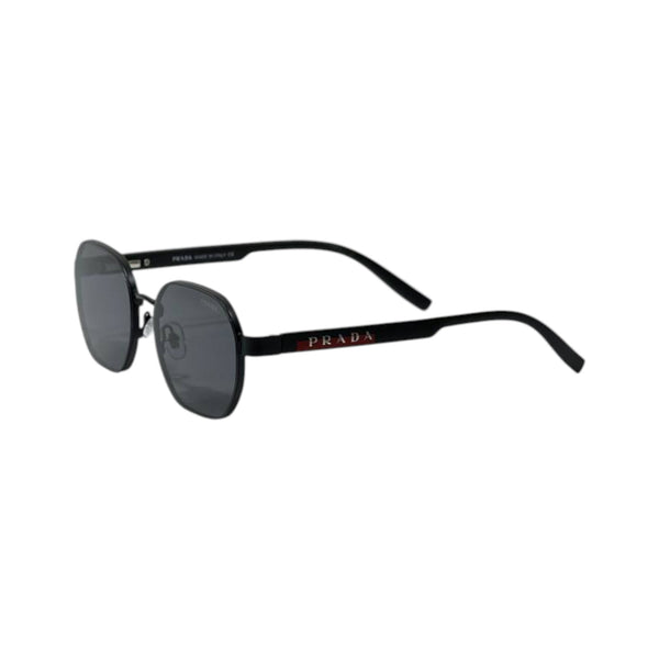 Prada Linea Rossa Black Hexagonal Sunglasses