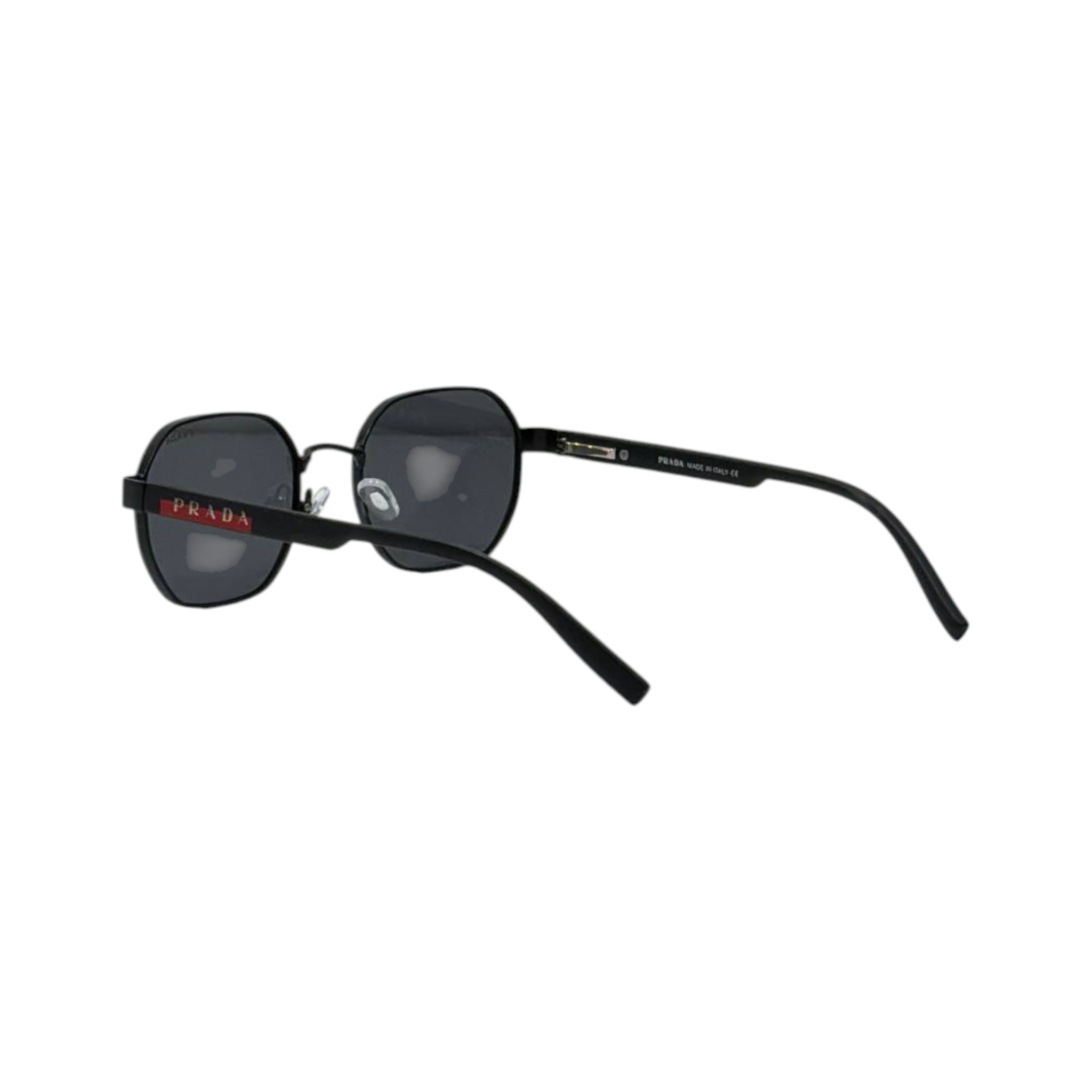 Prada Linea Rossa Black Hexagonal Sunglasses - MASTERPIECE