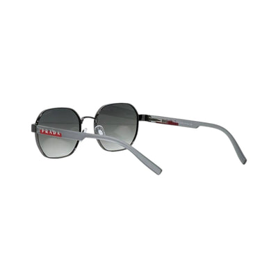 🕶️ Prada Linea Rossa Round Metal Sunglasses – Silver & Black Edition ✨ - MASTERPIECE