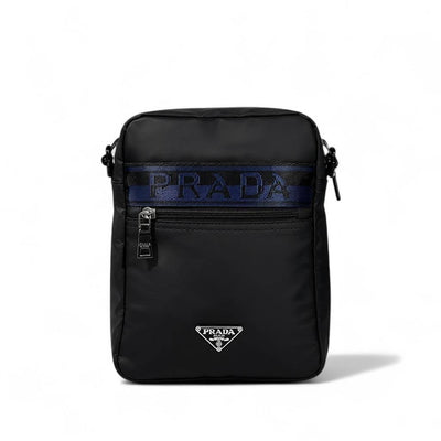 Prada Logo Crossbody Bag — Black & Blue - MASTERPIECE