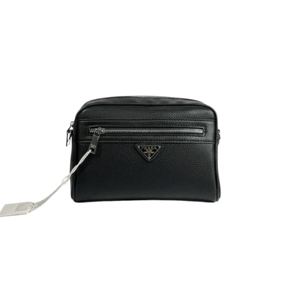 Prada Luxe Black Leather Travel Pouch ✨🖤 Premium Organizer Bag - MASTERPIECE