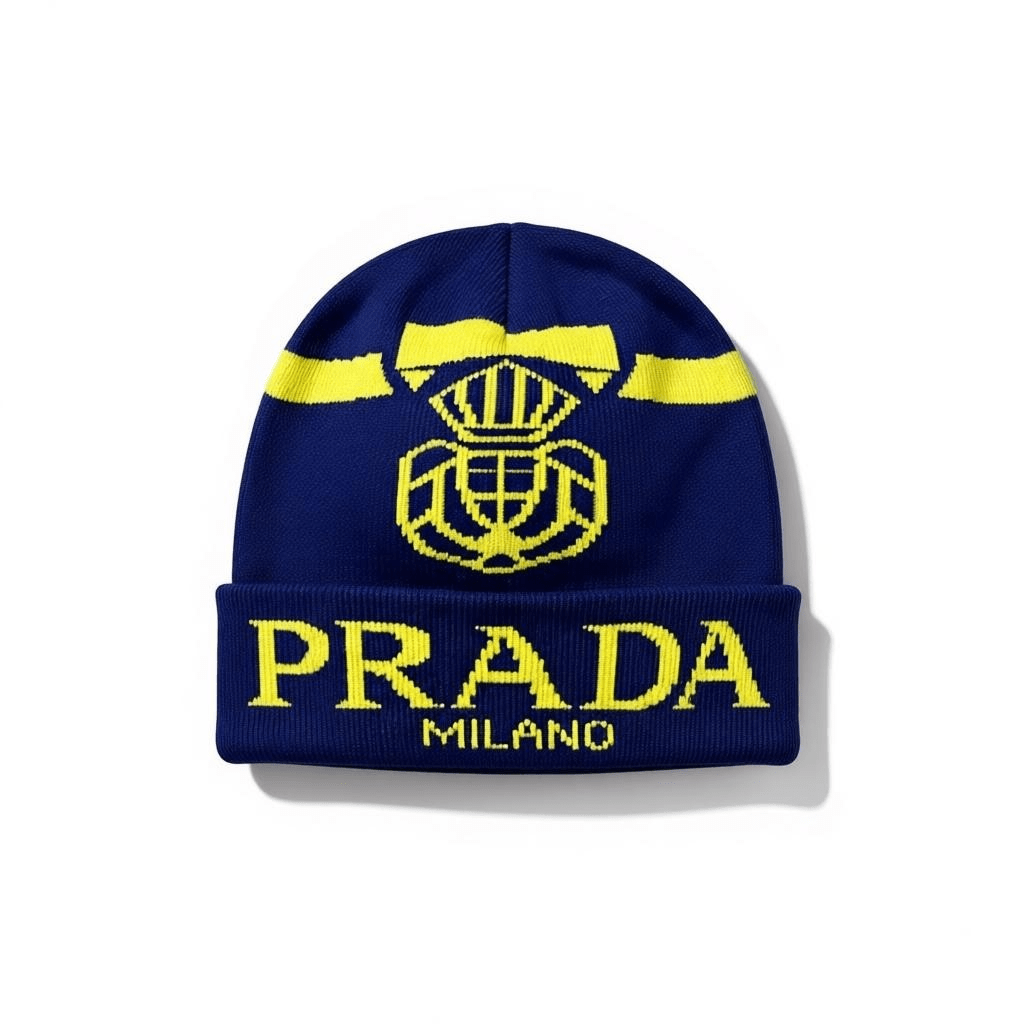 Prada Milano Beanie — Navy & Yellow - MASTERPIECE