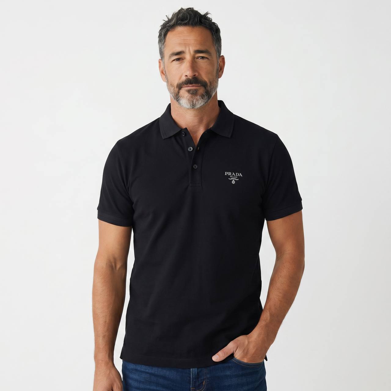 Prada Milano Essential Black Polo 🖤✨ - MASTERPIECE
