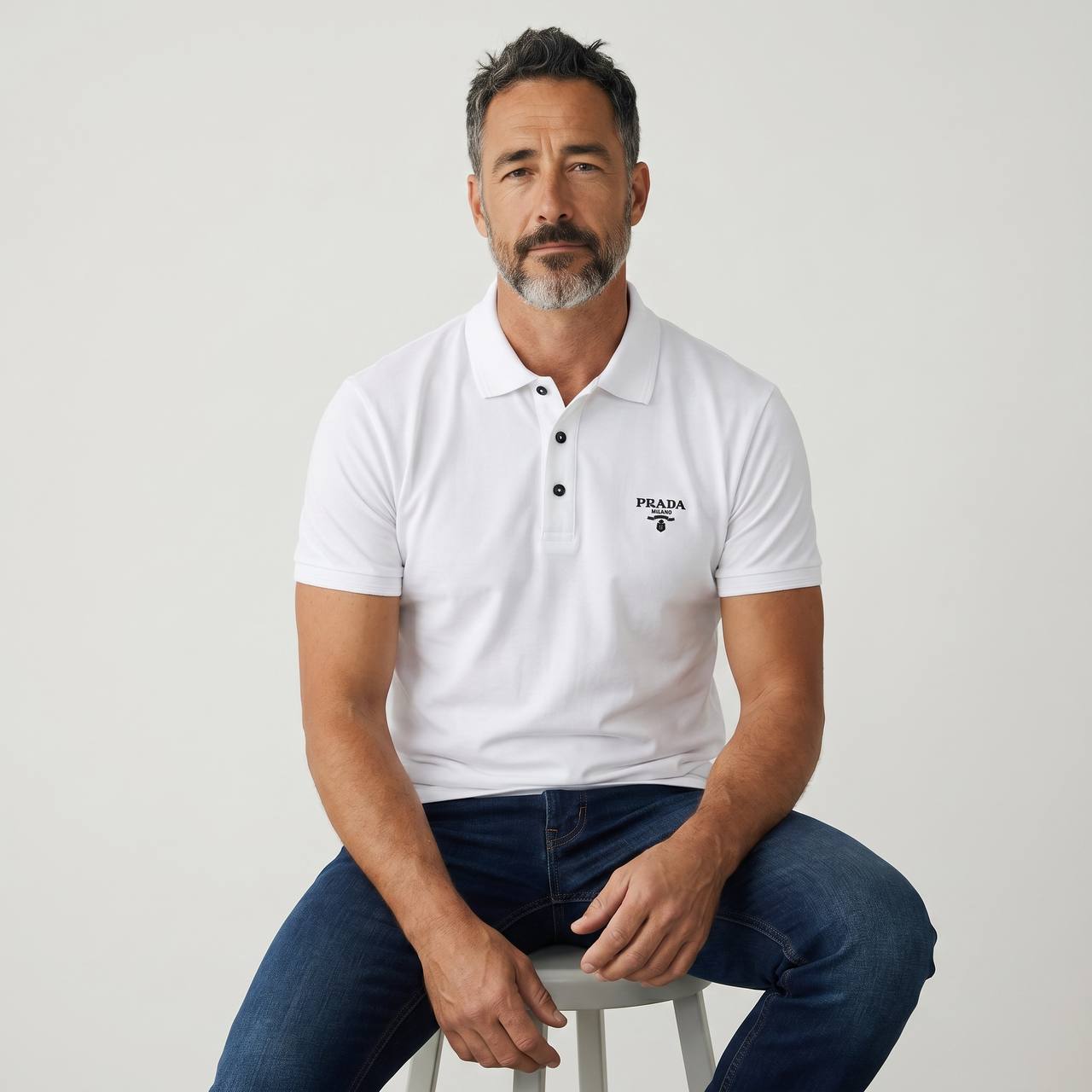 Prada Milano Essential Polo – White Edition 🤍✨ - MASTERPIECE