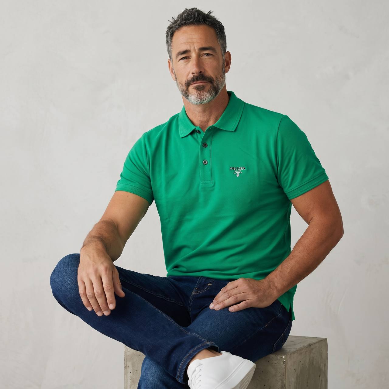 Prada Milano Luxury Green Polo Shirt 💚✨ - MASTERPIECE