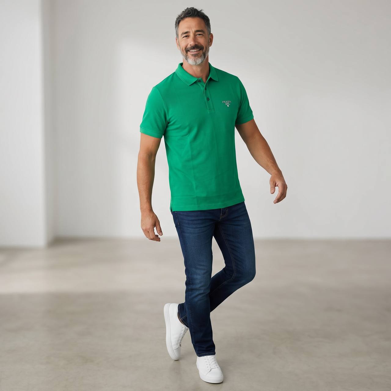Prada Milano Luxury Green Polo Shirt 💚✨ - MASTERPIECE