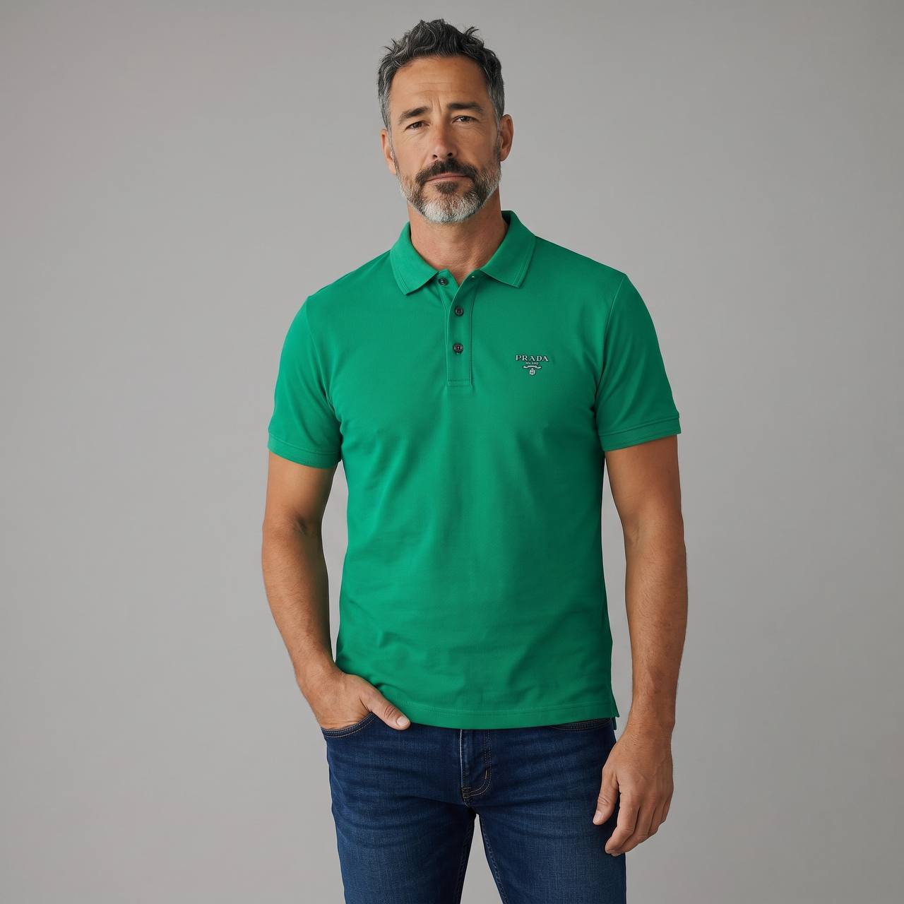 Prada Milano Luxury Green Polo Shirt 💚✨ - MASTERPIECE