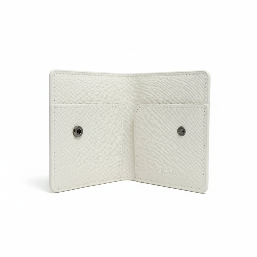 Prada Milano Saffiano Card Holder — White - MASTERPIECE