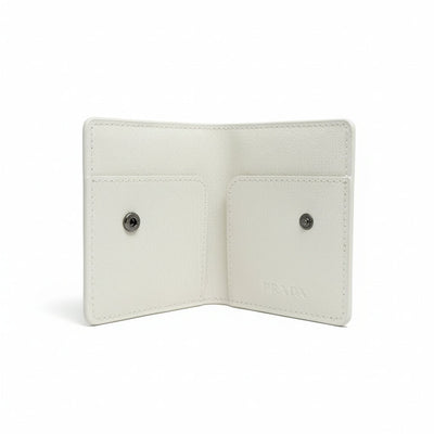 Prada Milano Saffiano Card Holder — White - MASTERPIECE