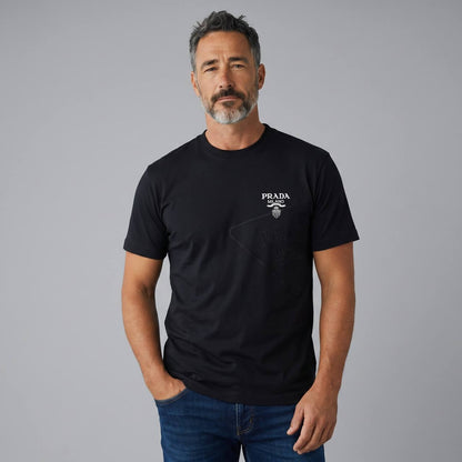 Prada Milano Signature Tee – Black Edition 🖤✨ - MASTERPIECE