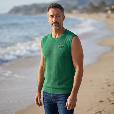 Prada Milano Sleeveless Knit Tank Top – Emerald Green Summer Edition 💚☀️ - MASTERPIECE