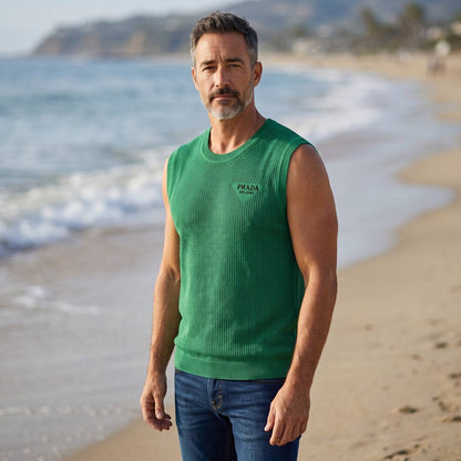 Prada Milano Sleeveless Knit Tank Top – Emerald Green Summer Edition 💚☀️ - MASTERPIECE
