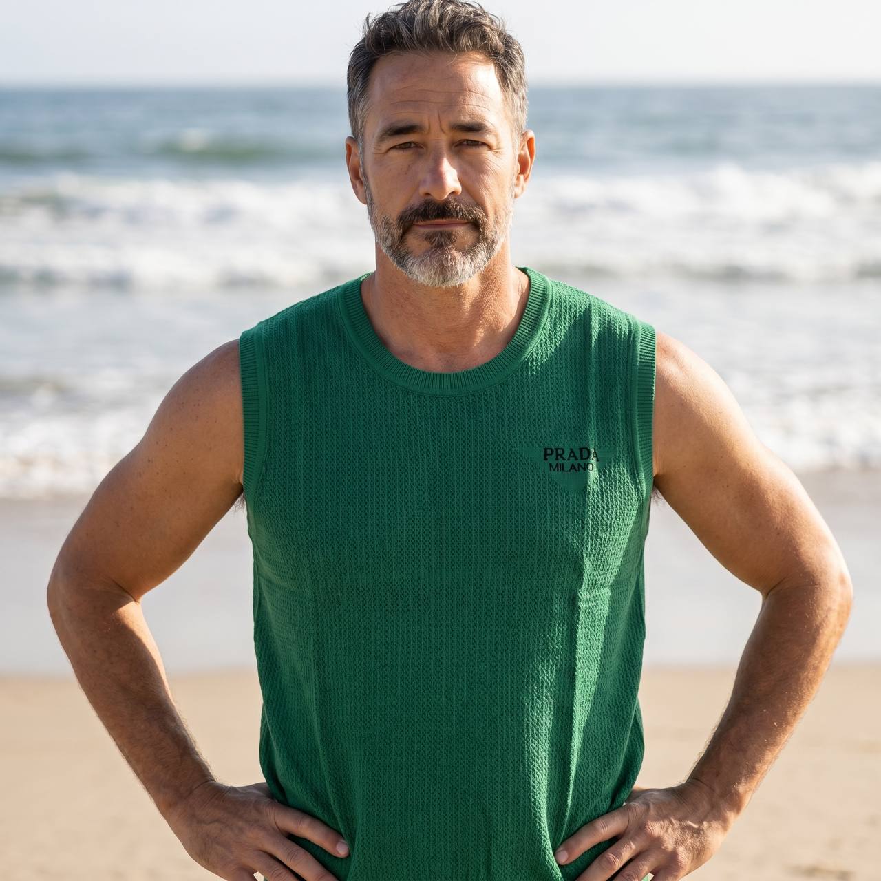 Prada Milano Sleeveless Knit Tank Top – Emerald Green Summer Edition 💚☀️ - MASTERPIECE