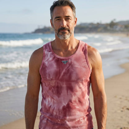 Prada Milano Tie-Dye Ribbed Tank Top – Rose Pink Summer Edition 🌸☀️ - MASTERPIECE