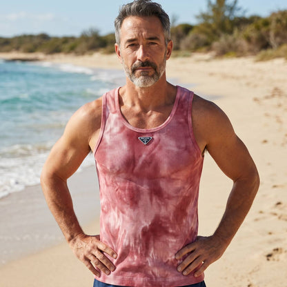 Prada Milano Tie-Dye Ribbed Tank Top – Rose Pink Summer Edition 🌸☀️ - MASTERPIECE