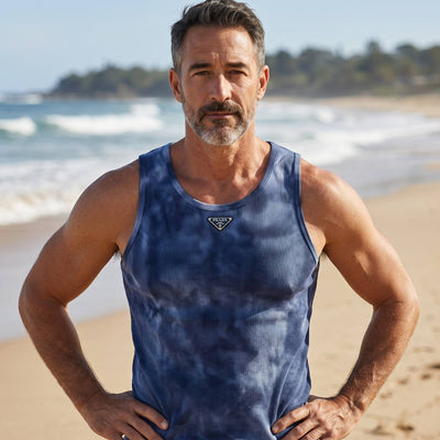 Prada Milano Tie-Dye Tank Top – Ocean Blue Edition 🌊💙 - MASTERPIECE