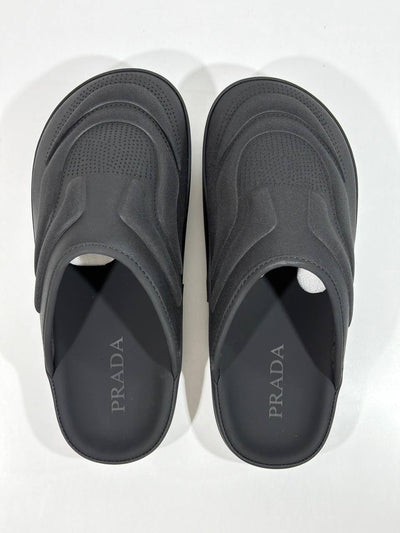 Prada Monolith Foam Slides – Black Minimal Luxury Comfort 🖤⚡ - MASTERPIECE