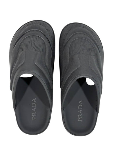 Prada Monolith Foam Slides – Black Minimal Luxury Comfort 🖤⚡ - MASTERPIECE
