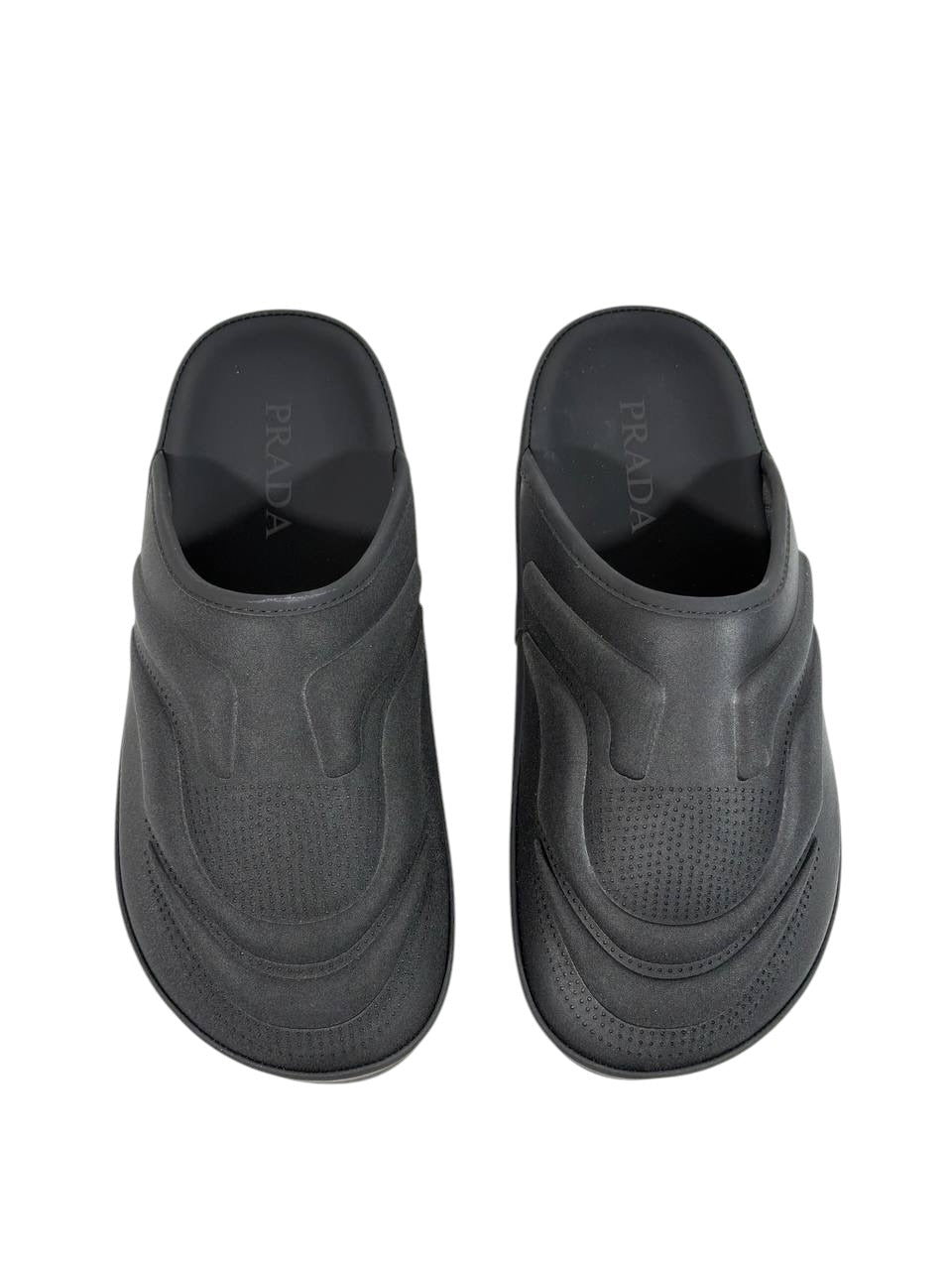 Prada Monolith Foam Slides – Black Minimal Luxury Comfort 🖤⚡ - MASTERPIECE