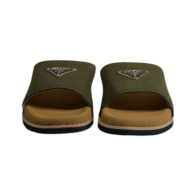 Prada Olive Comfort Slides – Luxury Minimal Summer Sandals 💚👡 - MASTERPIECE