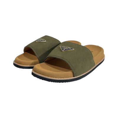 Prada Olive Comfort Slides – Luxury Minimal Summer Sandals 💚👡 - MASTERPIECE