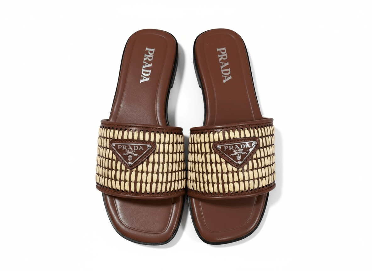 PRADA Raffia Slide Sandals 🤎✨ | Summer Luxury Essential - MASTERPIECE