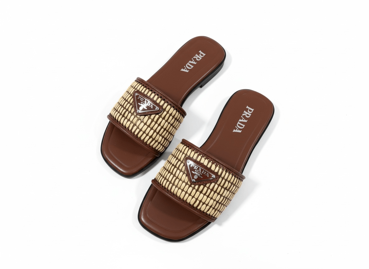 PRADA Raffia Slide Sandals 🤎✨ | Summer Luxury Essential - MASTERPIECE