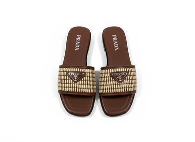 PRADA Raffia Slide Sandals 🤎✨ | Summer Luxury Essential - MASTERPIECE