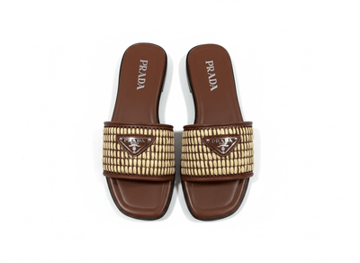 PRADA Raffia Slide Sandals 🤎✨ | Summer Luxury Essential - MASTERPIECE