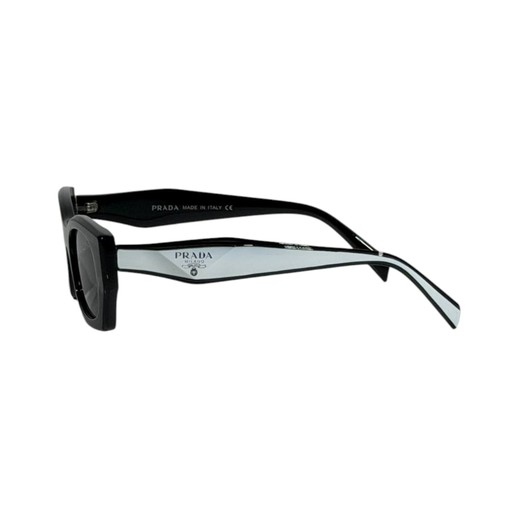 Prada Rectangular Sunglasses 🖤 | Black Frame with Grey Lenses - MASTERPIECE