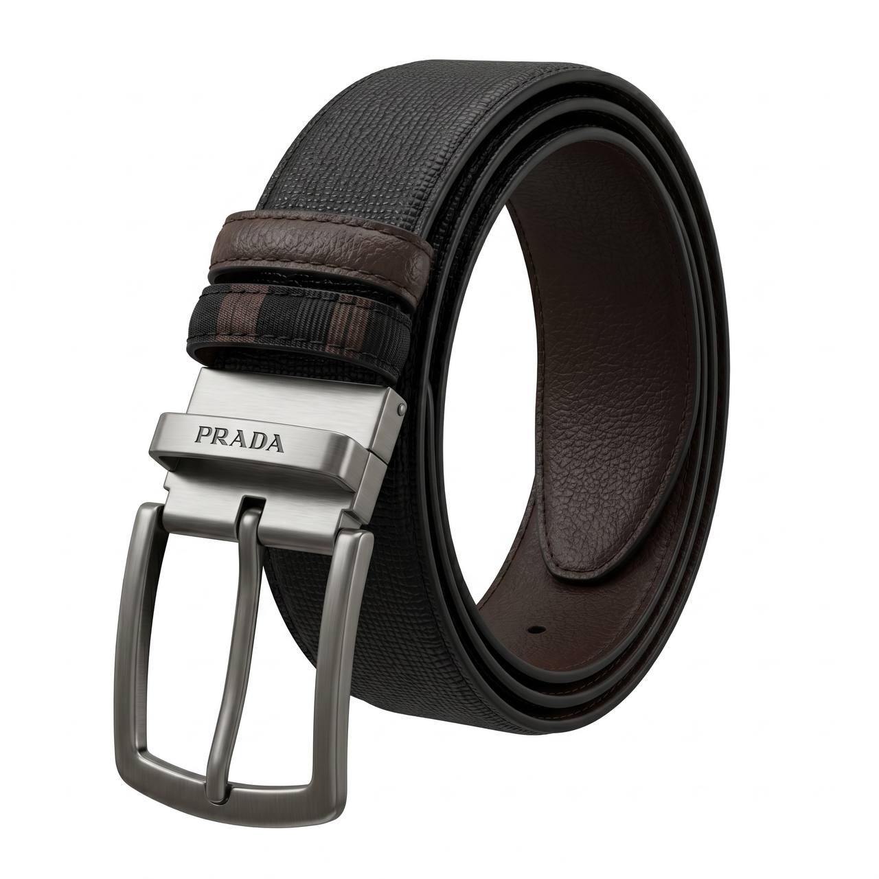 Prada Reversible Leather Belt – Black & Brown | 115 CM 🖤🤎✨ - MASTERPIECE