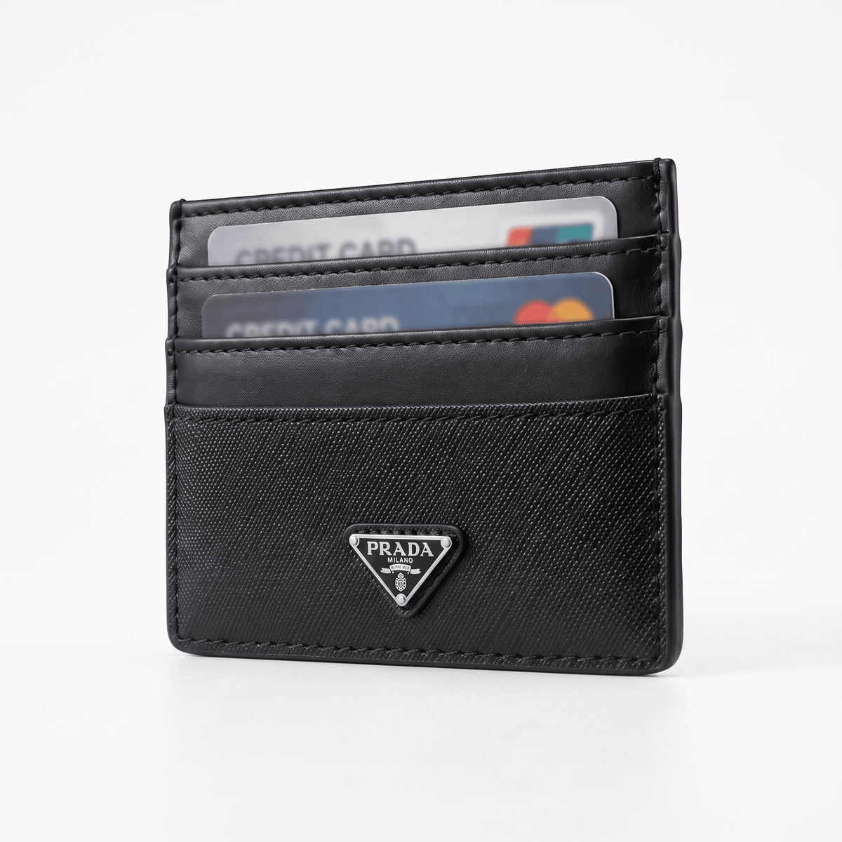 Prada Saffiano Leather Card Holder — Black - MASTERPIECE