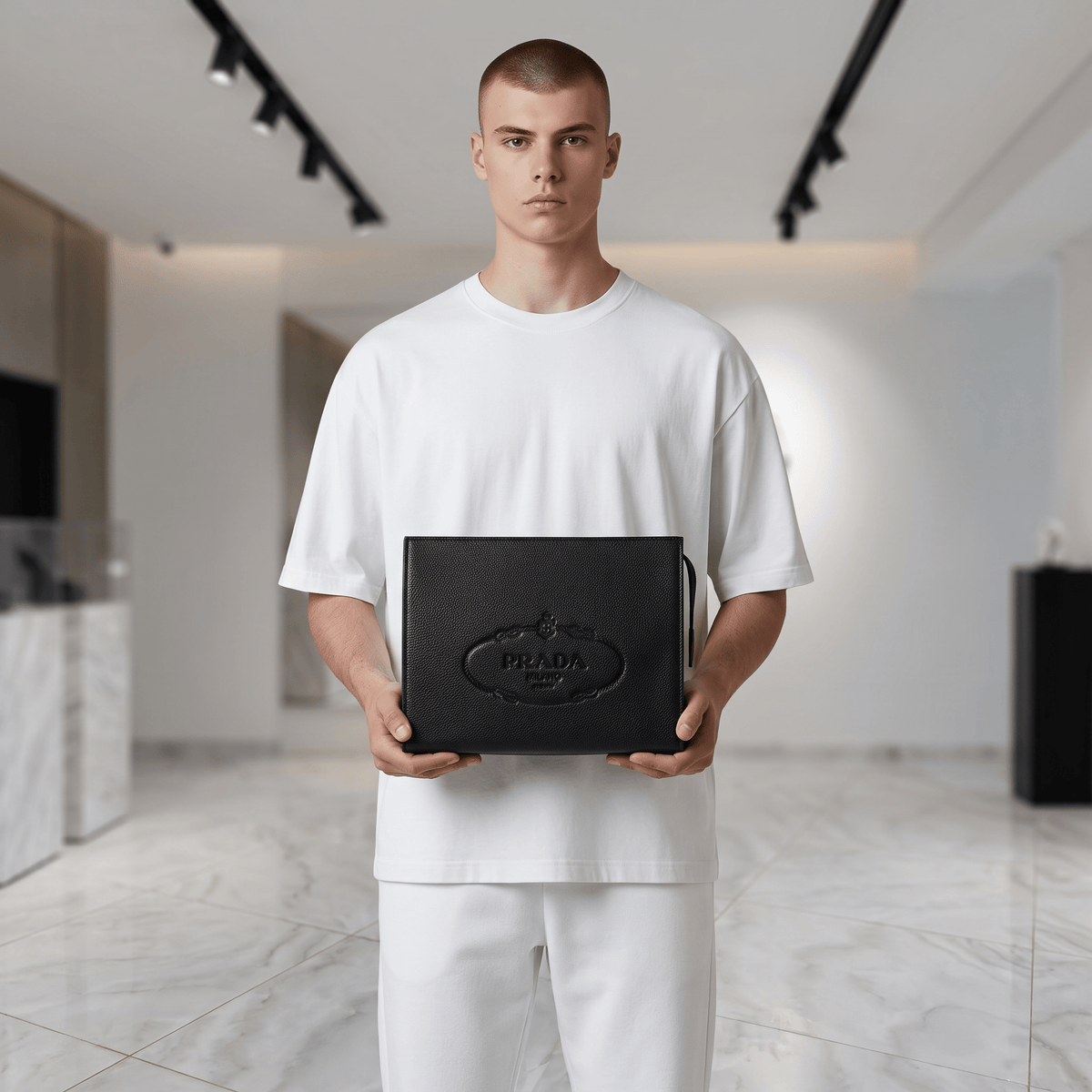 Prada Saffiano Leather Clutch — Black - MASTERPIECE