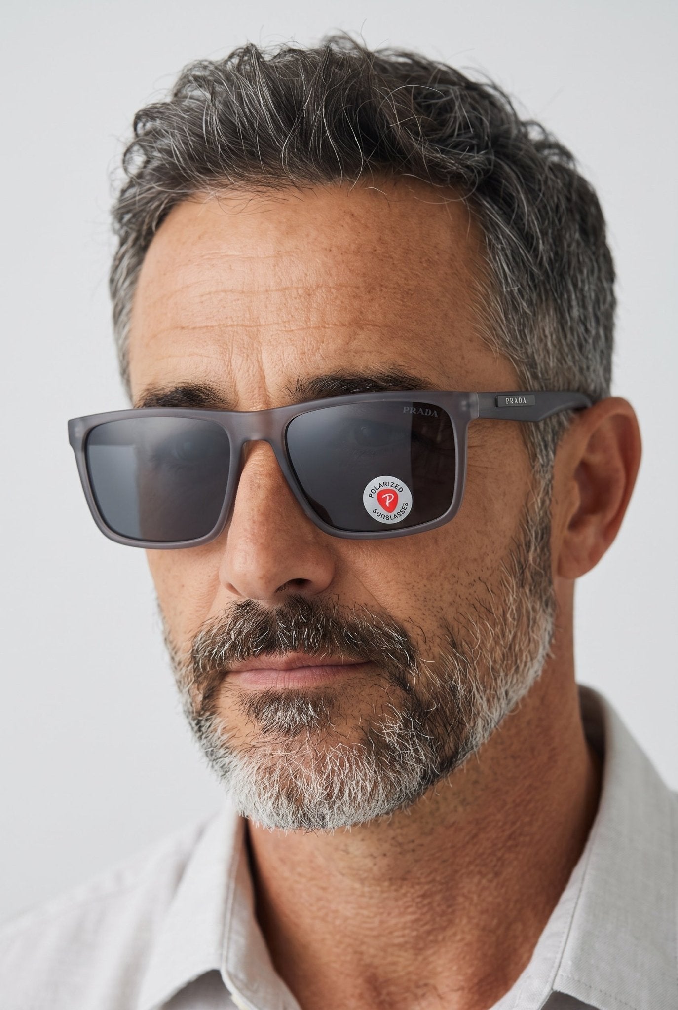 Prada Sunglasses – Matte Grey Rectangular 🕶️ - MASTERPIECE