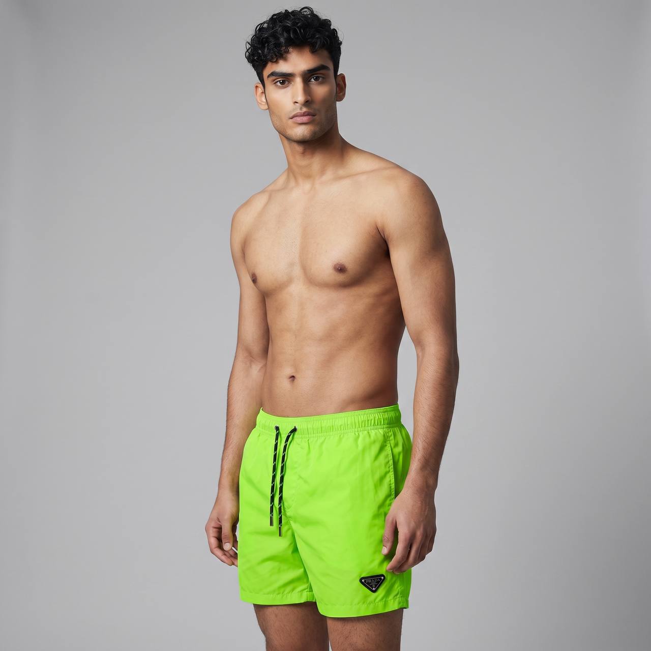 Prada Swim Shorts 💚 | Neon Green Quick - Dry Beach Shorts - MASTERPIECE