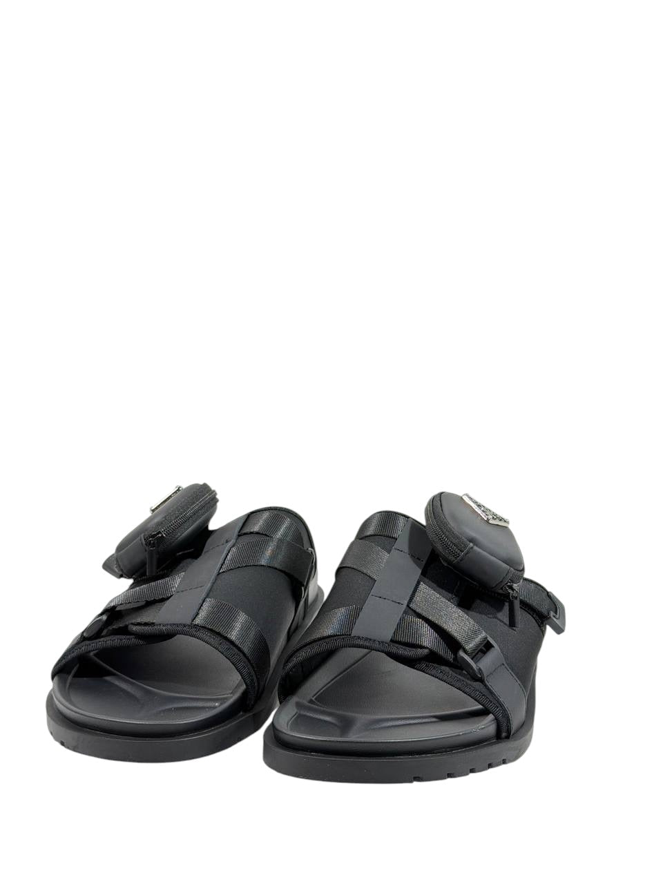 Prada Tactical Pocket Slides – Black Utility Luxury 🖤⚡ - MASTERPIECE