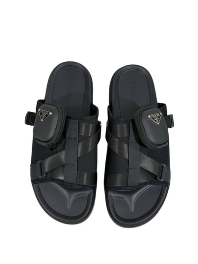 Prada Tactical Pocket Slides – Black Utility Luxury 🖤⚡ - MASTERPIECE