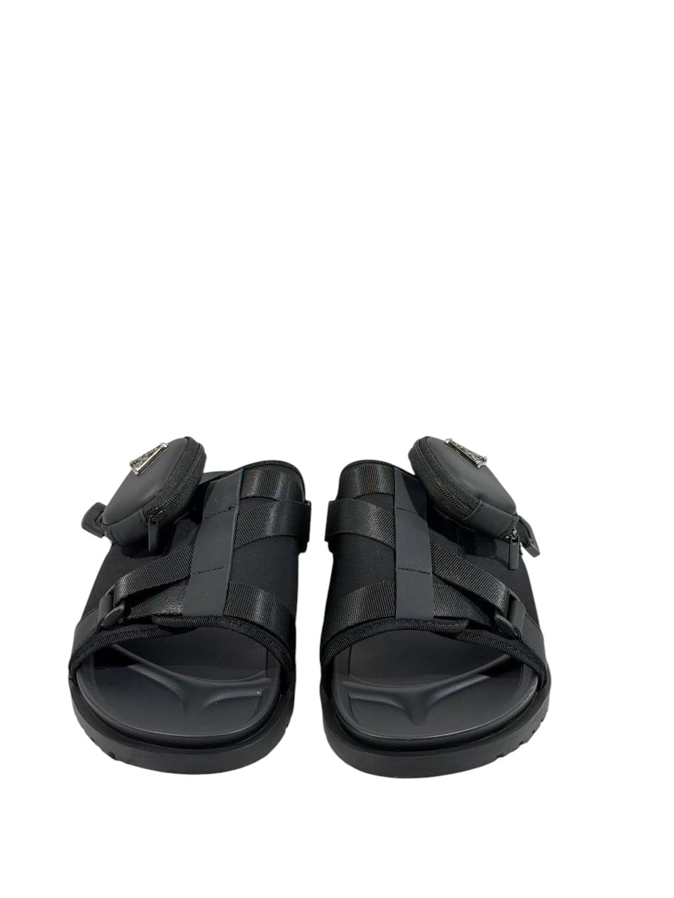 Prada Tactical Pocket Slides – Black Utility Luxury 🖤⚡ - MASTERPIECE