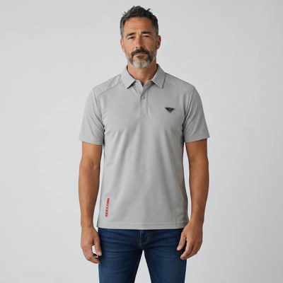 Prada Textured Performance Polo – Light Grey Edition ✨ - MASTERPIECE