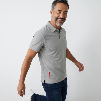 Prada Textured Performance Polo – Light Grey Edition ✨ - MASTERPIECE