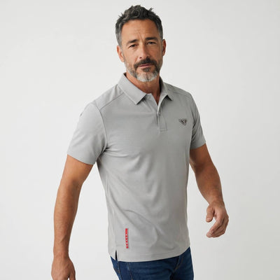 Prada Textured Performance Polo – Light Grey Edition ✨ - MASTERPIECE