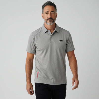 Prada Textured Performance Polo – Light Grey Edition ✨ - MASTERPIECE