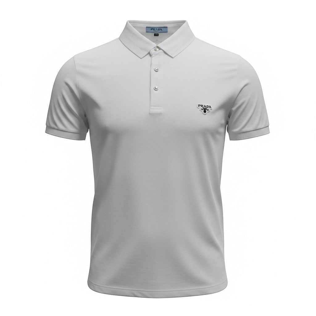 Prada White Polo Shirt 🤍🖤 Classic Logo Edition - MASTERPIECE
