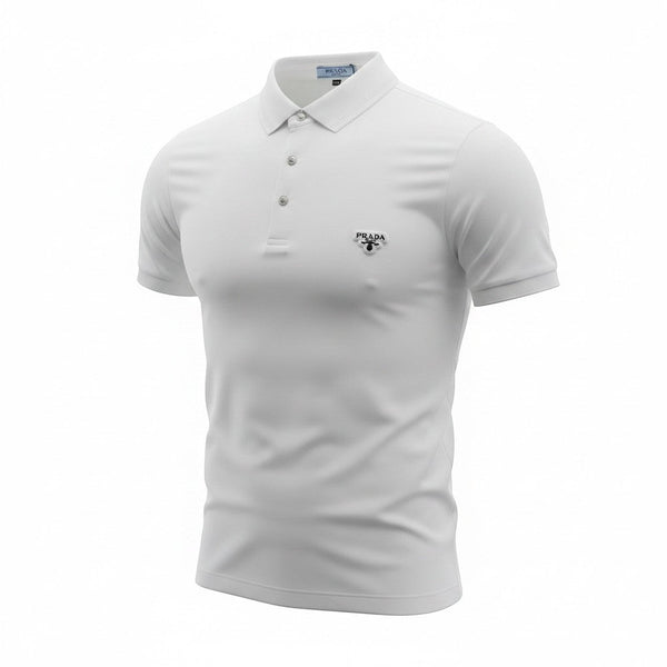 Prada White Polo Shirt 🤍🖤 Classic Logo Edition