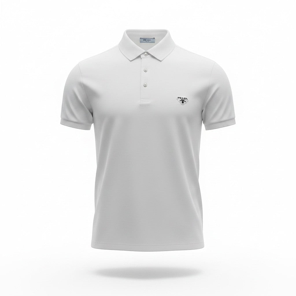 Prada White Polo Shirt 🤍🖤 Classic Logo Edition - MASTERPIECE