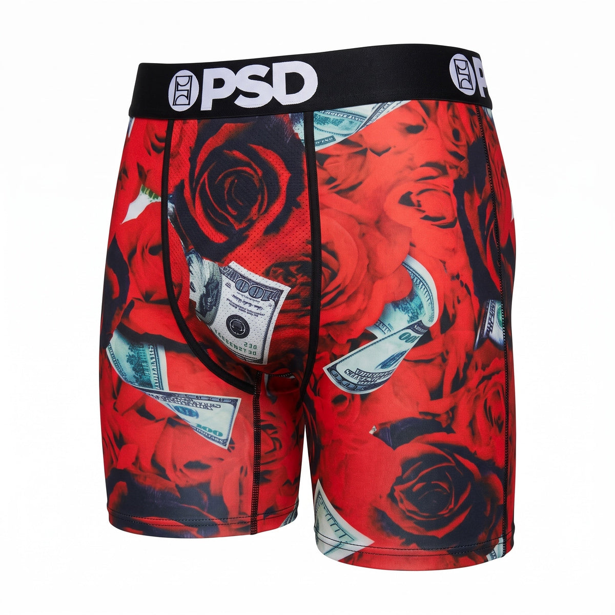 PSD Boxer Briefs – Red Rose Cash Print 🌹💵 - MASTERPIECE