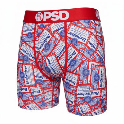 🍺 PSD Budweiser Label Graphic Boxer Briefs – Red Men’s Underwear ❤️ - MASTERPIECE